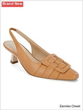 ✨Womens Slingback Kitten Heels Pointed Toe Pumps Dress Shoes Comfortable